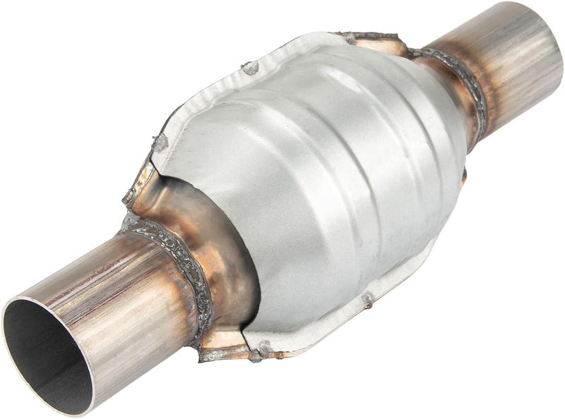 ZonCar 2.25 inch Universal 53005 Catalytic Converter, 2.25“ Inlet/Outlet High Flow Catalytic Converter with Heat Shield and O2 Port (EPA Compliant) - Image 2
